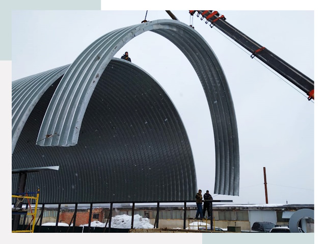 Полукруглые ангары в Воронеже